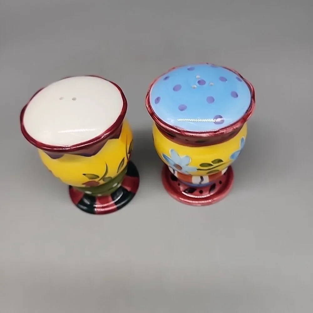 Vintage CBK 1997 Salt Pepper Shakers Ceramic Multicolor 3